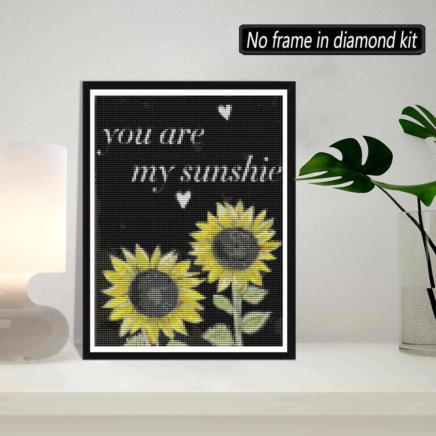 5D Sunflower Diamond Painting Letter Full Drill You Are My Smile by Number Kits, Paint with Diamonds Set DIY Craft Arts Home Decorations 30X40Cm (12"X16")