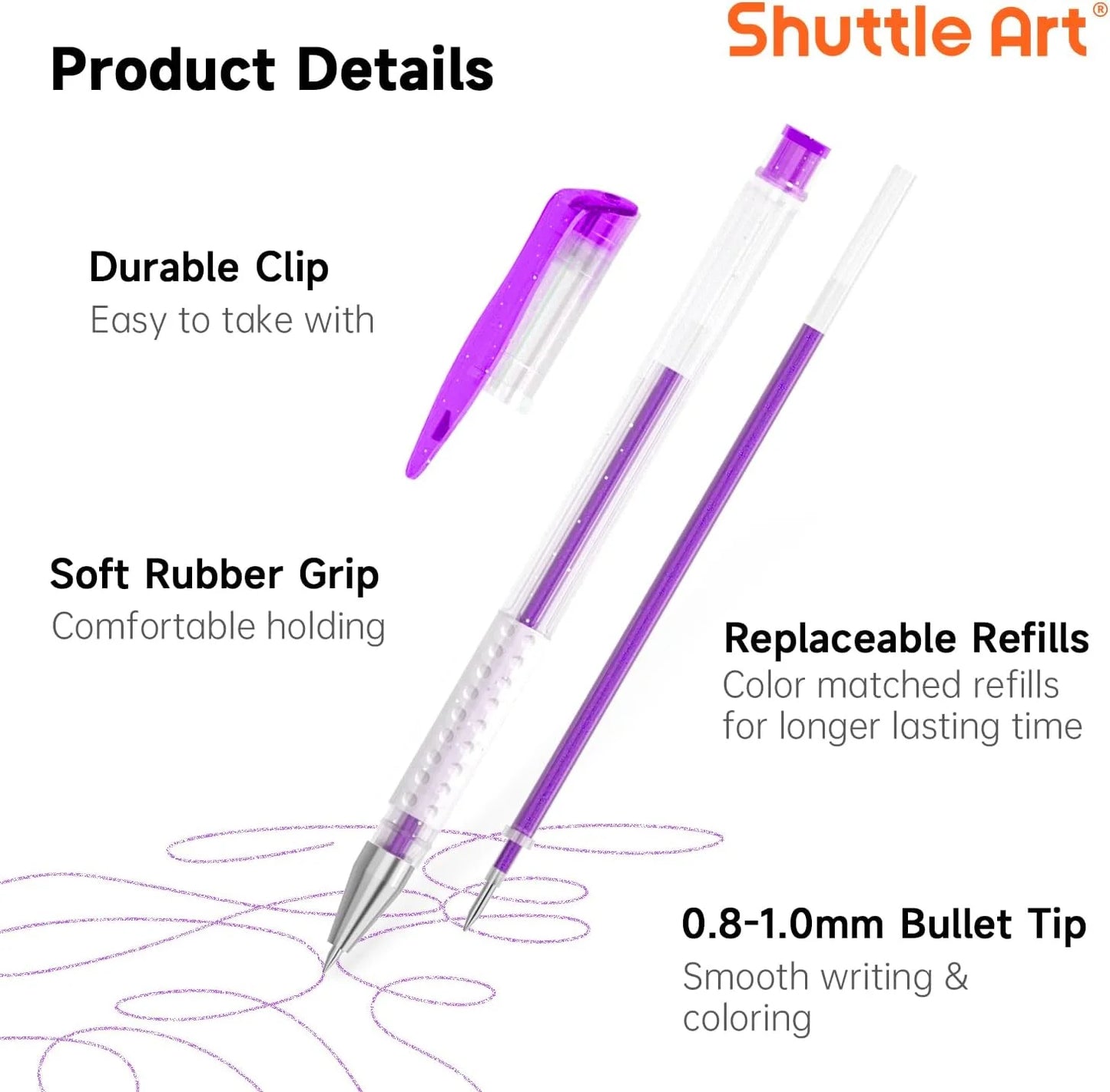 260 Pack Gel Pens Set 220% Ink Gel Pen for Adult Coloring Books Art Markers 130 Colored Gel Pens plus 130 Refills