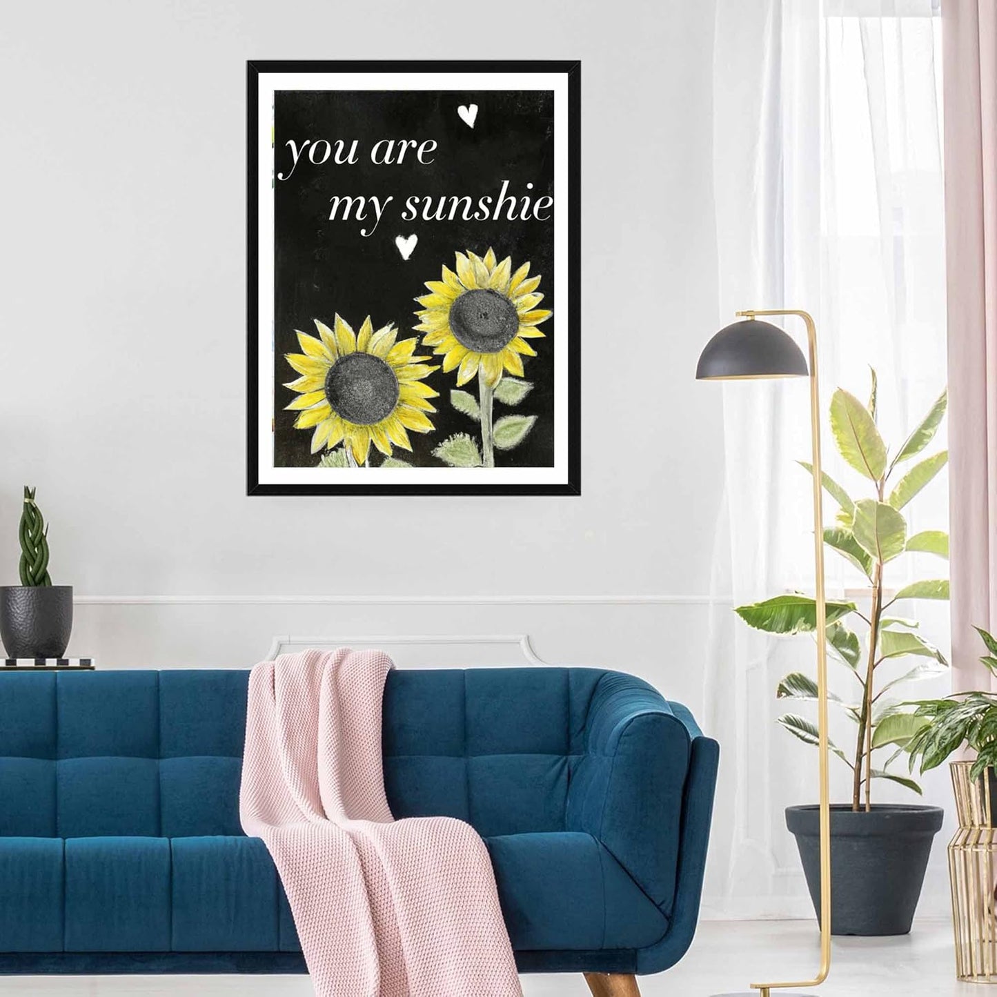 5D Sunflower Diamond Painting Letter Full Drill You Are My Smile by Number Kits, Paint with Diamonds Set DIY Craft Arts Home Decorations 30X40Cm (12"X16")