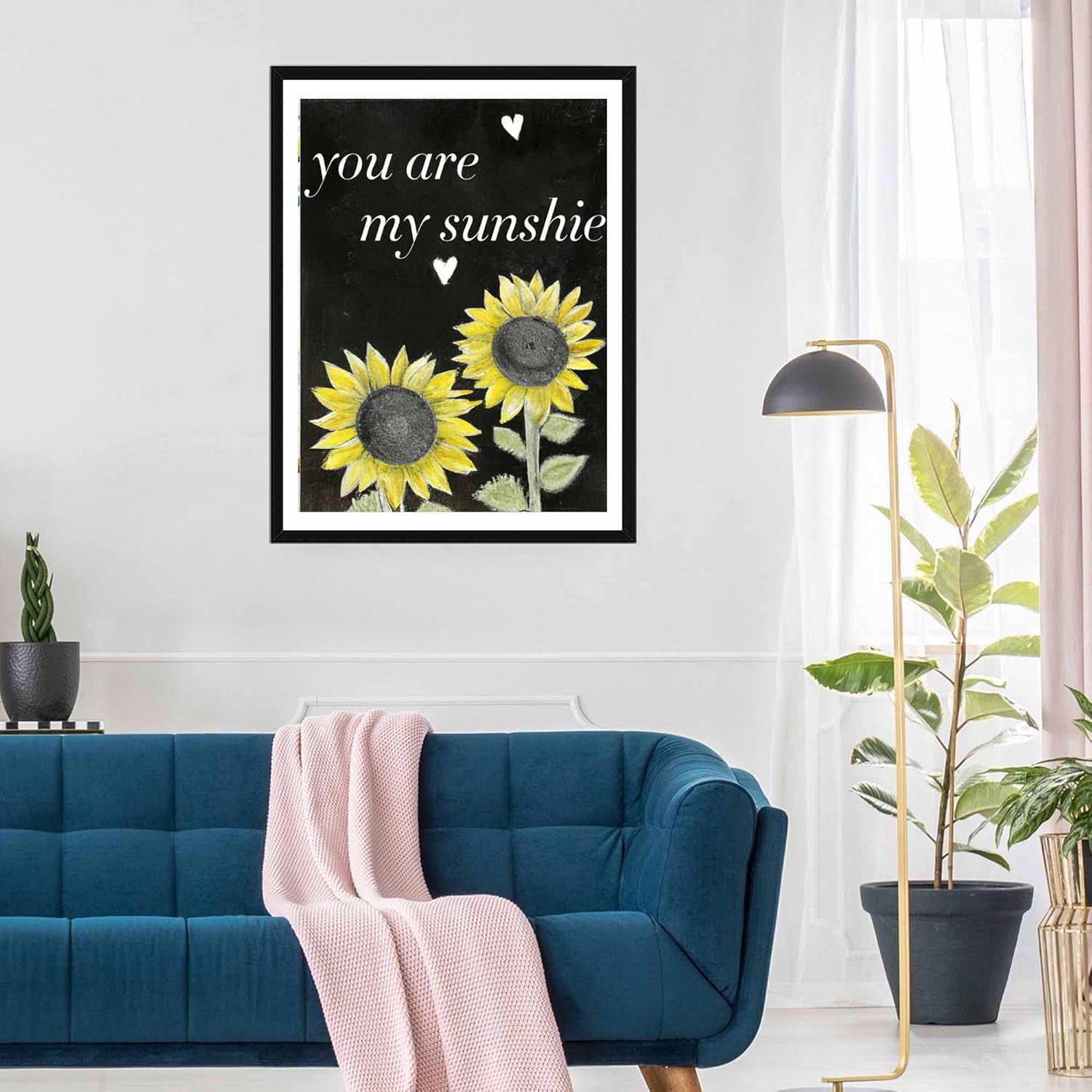 5D Sunflower Diamond Painting Letter Full Drill You Are My Smile by Number Kits, Paint with Diamonds Set DIY Craft Arts Home Decorations 30X40Cm (12"X16")